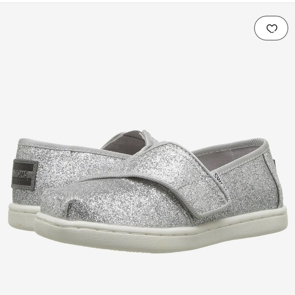 Toms Toddler Alpargata Silver Iridescent Glimmer Slip On Shoes 5 - Picture 1 of 6
